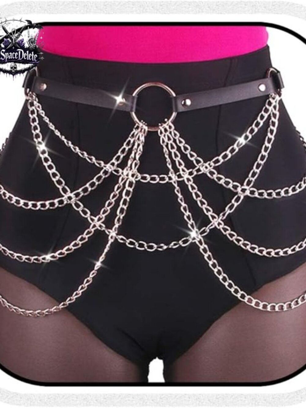 Leather Heart Body Chain Belt Punk Gothic Adjustable Layered Waist Accessory